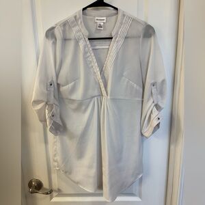 Women’s Maternity Size Small Motherhood Maternity Cream Cuffed Sleeve Blouse